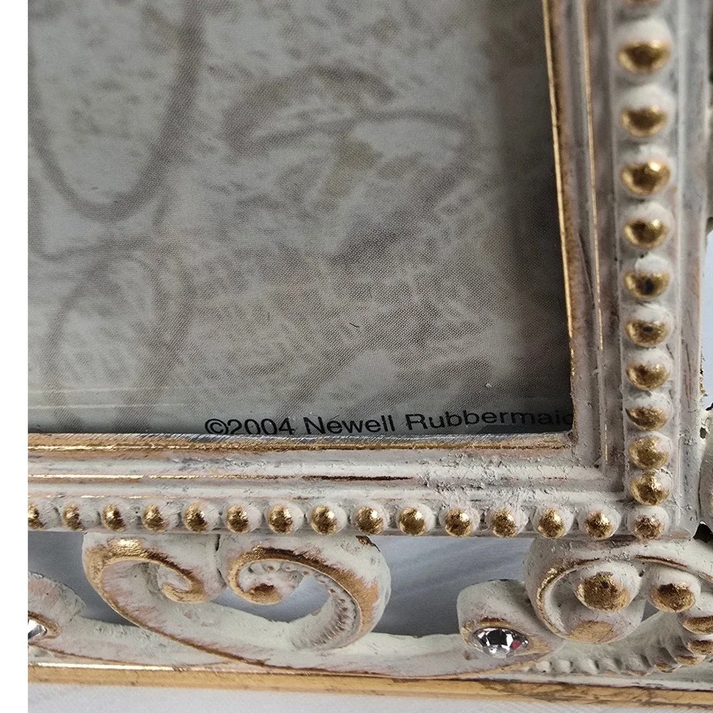 Decorel‎ Heirloom  8x10 Picture Frame Ornate Cream Gold Rhinestone Vintage Style